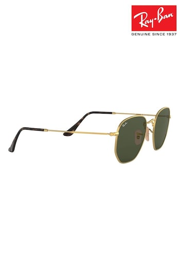Ray-Ban Medium Hexagonal Flat Lens Sunglasses VLogo (T88019) | £155
