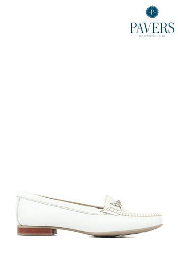Pavers White Soft Leather Smart Moccasins (T88812) | £40