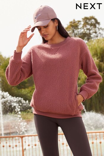 Rose Pink Teddy Borg Longline Fleece Sweatshirt (T89008) | £26