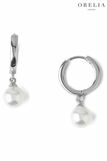 Orelia London Pearl Drop Huggie Hoop Earrings (T89085) | £22