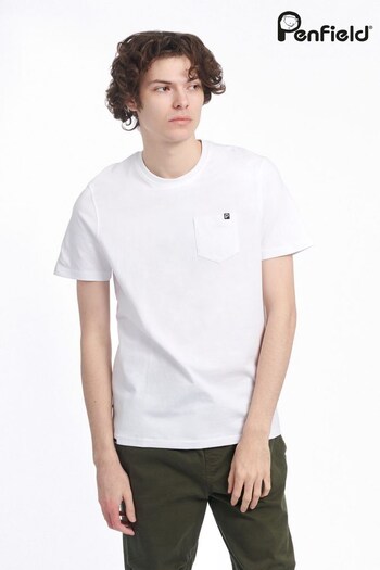 Penfield White Chest Pocket T-Shirt (T89281) | £30