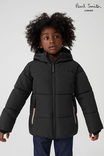Paul Smith Junior Boys Charcoal Grey Shower Resistant Padded Coat (T89417) | £140