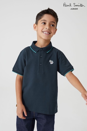 Paul Smith Junior Boys Short Sleeve Zebra Logo Polo Shirt (T89424) | £45