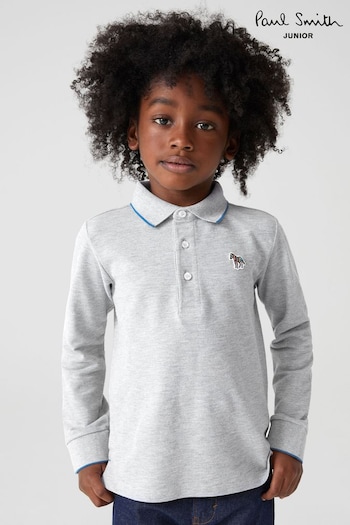 Paul Smith Junior Boys Long Sleeve Zebra Logo Polo Shirt (T89454) | £50