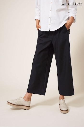 White Stuff Black Belle Wide Leg Cropped DRESS Trousers (T89515) | £65