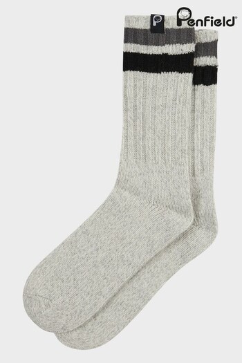 Penfield Grey Two Colour Twist Hiking Socks (T89544) | £15