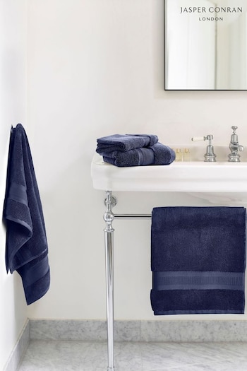 Jasper Conran London Navy Blue Zero Twist Cotton Lightweight Soft Fast Drying Towel (T89718) | £15 - £40