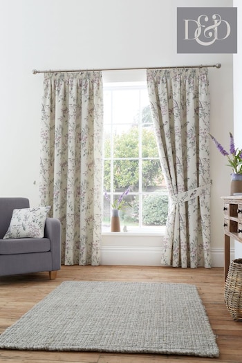 D&D Purple Jazmine Pencil Pleat Curtains (T90082) | £22 - £65