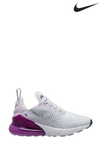 Nike gamma White/Purple Air Max 270 Youth Trainers (T90548) | £90