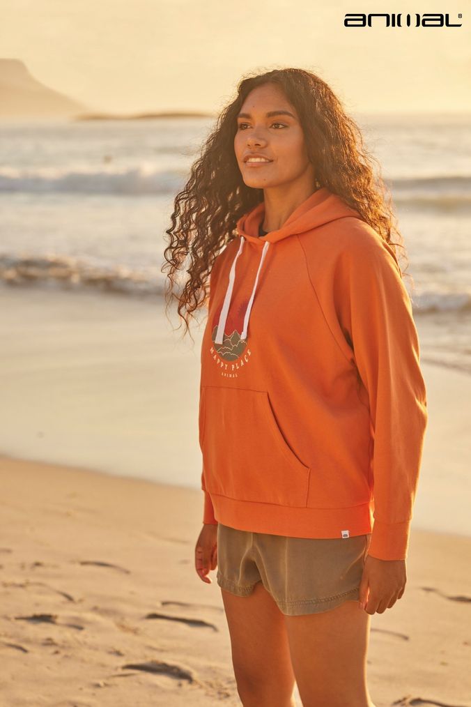 Orange top hoodies womens