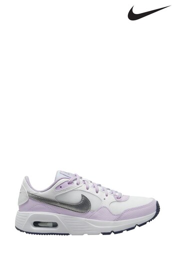 Nike gamma White/Lilac Air Max SC Youth Trainers (T90607) | £55