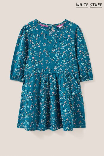 White Stuff Blue Dotty Printed Jersey Dress (T90614) | £20