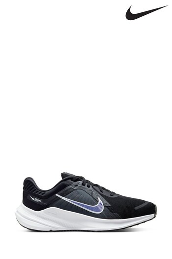 Nike Black/Purple Quest 5 Road Running Trainers (T90679) | £73