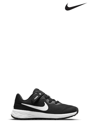 Nike Black/White Revolution 6 FlyEase Junior Trainers (T90696) | £38