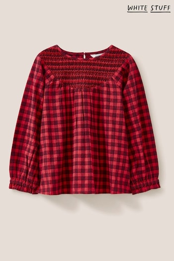 White Stuff Red Adeline Check Top (T90733) | £22