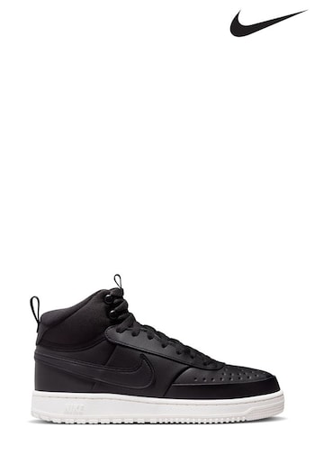 Nike Black Court Vision Mid Trainers (T90734) | £75