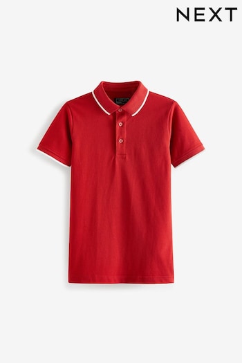 Dark Red Short Sleeve Polo Rider Shirt (3-16yrs) (T90982) | £7 - £12