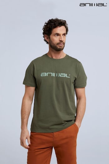 Animal Mens Khaki Green Classico Organic T-Shirt (T91098) | £20