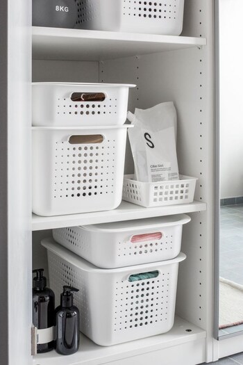 Orthex White Smartstore Set of 3 13L Baskets With Lids (T91232) | £30