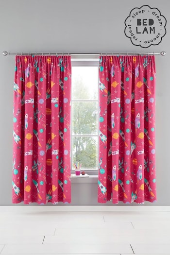 Bedlam Pink Super Sonic Pencil Pleat Curtains (T91298) | £40