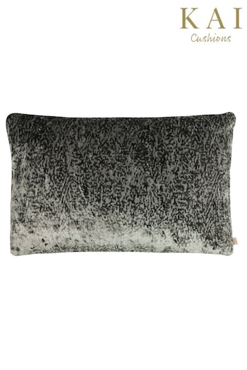 Kai Black Lynx Velvet Jacquard Feather Filled Cushion (T91517) | £36