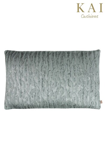Kai Blue Equidae Woven Metallic Jacquard Feather Filled Cushion (T91525) | £46