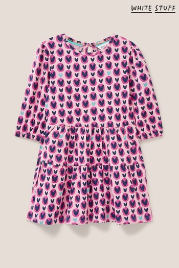 White Stuff Pink Heart Printed Jersey Dress (T91599) | £20