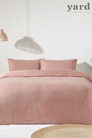 The Linen Yard Blush Pink Polka Tuft Duvet 100% Cotton Cover and Pillowcase Set (T91642) | £19 - £37