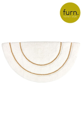 furn. Ochre Yellow Semi Circle Cotton Tufted Bath Mat (T91709) | £17
