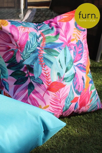 furn. Multi Psychadelic Jungle Water Resistant Outdoor Cushion (T91715) | £17