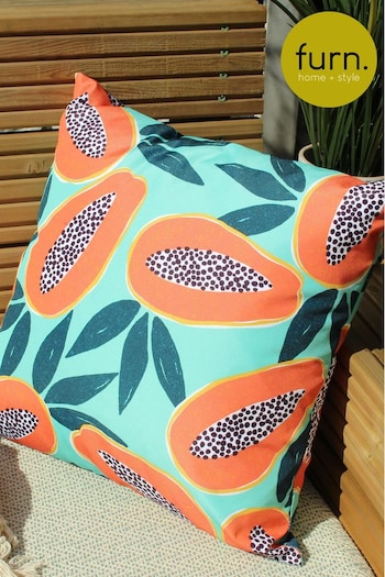 furn. Aqua Blue Papaya Water Resistant Outdoor Cushion (T91717) | £19