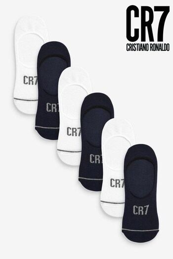 CR7 Men's White Liner Socks 6 Pack (T92080) | £20
