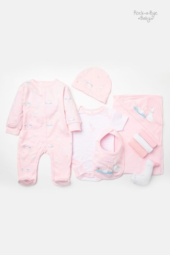 Rock-A-Bye Baby Boutique White Bunny Print Cotton Baby Gift Set 10-Piece (T92098) | £30