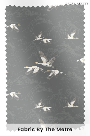 Laura Ashley Steel Grey Animalia Fabric By The Metre (T92447) | £43