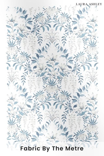 Laura Ashley SeaRain Blue Parterre Fabric By The Metre (T92513) | £32