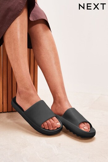 Black Chunky Slider Sandals (T92712) | £16