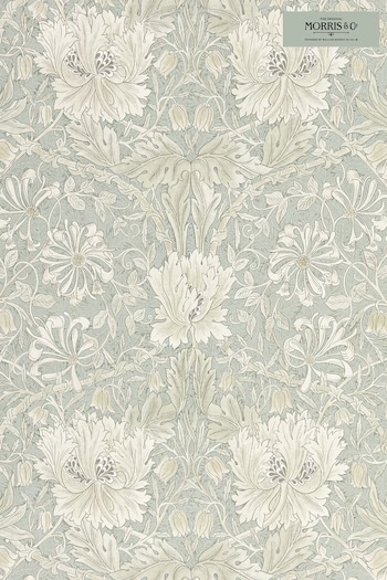 Morris & Co. Grey Pure Honeysuckle Tulip Wallpaper (T93398) | £1