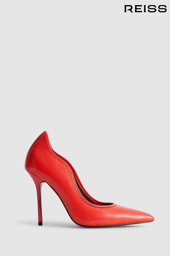 Reiss Orange Bramley Leather Heeled Court Shoe (T93975) | £178