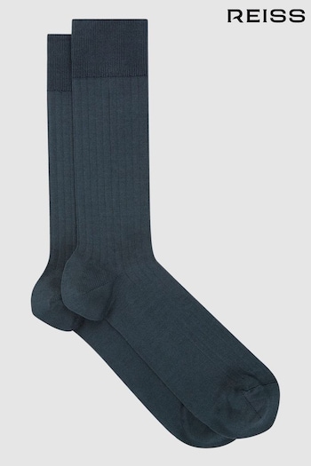 Reiss Airforce Blue Fela Ribbed Socks (T94127) | £10
