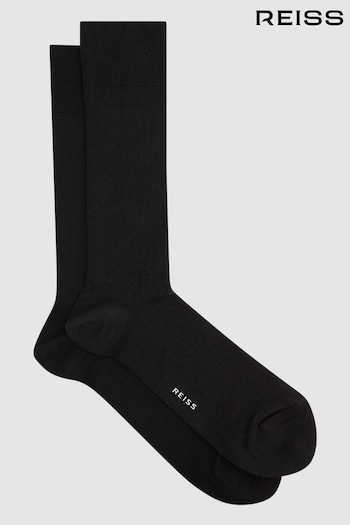 Reiss Black Fela Ribbed Socks (T94128) | £10
