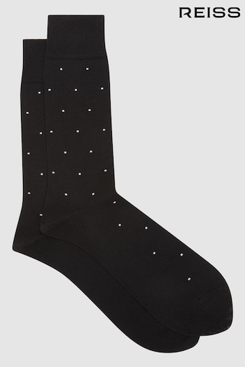 Reiss Black Mario Spot Polka Dot Socks (T94133) | £10
