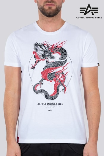 Buy Men\'s Alpha Industries White Tops Online | Next UK