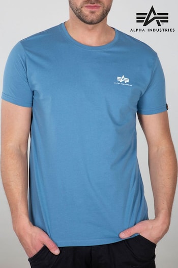 Alpha Industries Blue Basic Small Logo Airforce T-Shirt (T94254) | £25