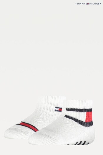 Tommy Hilfiger Baby White Socks 2 Pack (T94270) | £7
