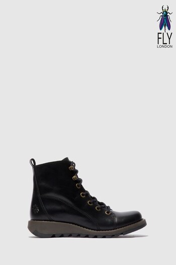 Fly London Black Sore Lace-Up Boots Nyjah (T94486) | £140