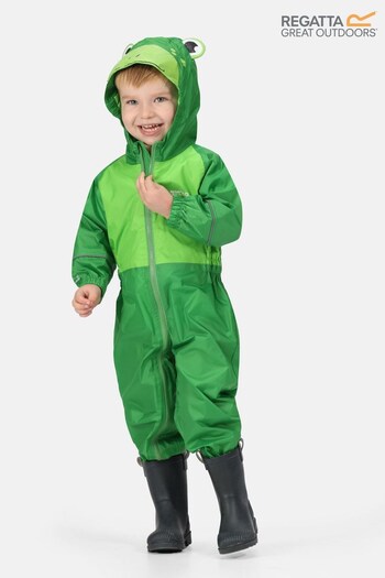 Regatta Green Charco Waterproof Animal Hooded Suit (T94583) | £38
