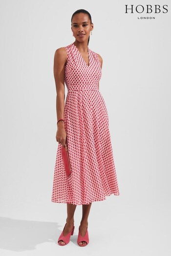 Hobbs Lucy Pink Dress (T95263) | £169