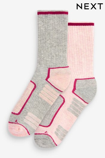 Pink/Grey JuzsportsShops Active Sports Walking Ankle Socks 2 Pack (T95273) | £10