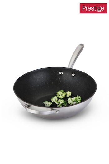 Prestige Silver Scratch Guard Stainless Steel Non-Stick 29cm Stirfry Pan (T95309) | £50