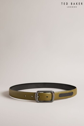 Ted Baker Green Jaims Contrast Detail Leather Belt (T96052) | £50